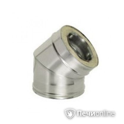 Дымоход Дымок Колено 45° с изоляцией 0.5 мм. OТFR45 150/230 в Ульяновске