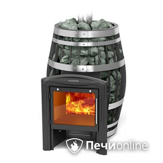 Дровяная банная печь TMF Саяны XXL 2015 Carbon Витра с закрытой каменкой в Ульяновске