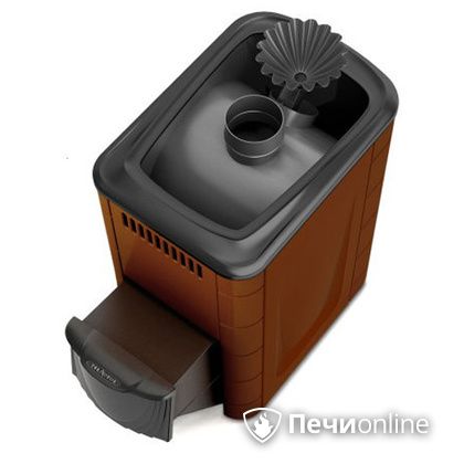 Дровяная банная печь TMF Ангара 2012 Carbon с закрытой каменкой дверь антрацит терракота в Ульяновске